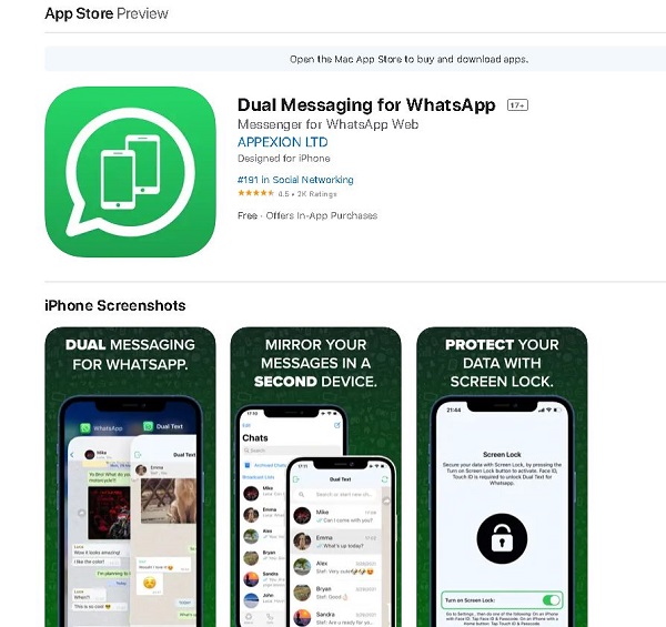 نصب رایگان دو واتساپ در آیفون با Dual Messaging for WhatsApp