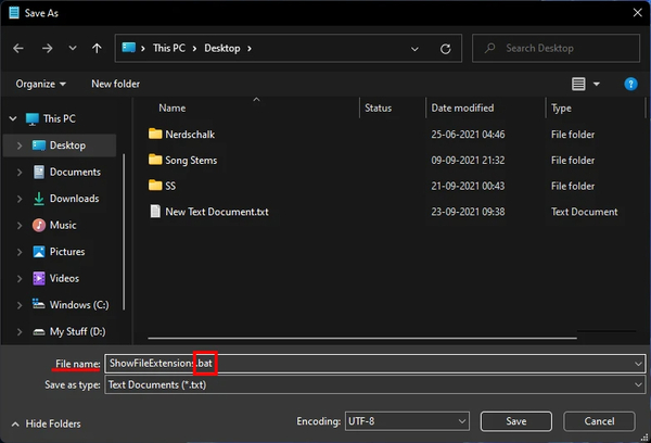 نمایش پسوند فایلها در ویندوز 11