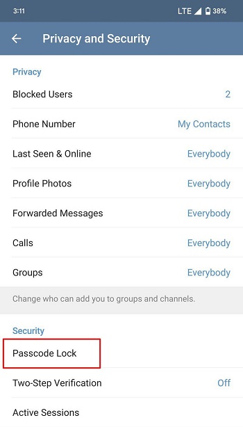 جلوگیری از اسکرین شات در تلگرام