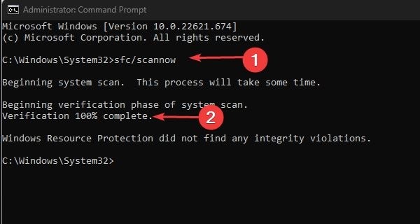 رفع مشکل ارور windows detected a hard disk problem با اجرا کردن SFC Scan