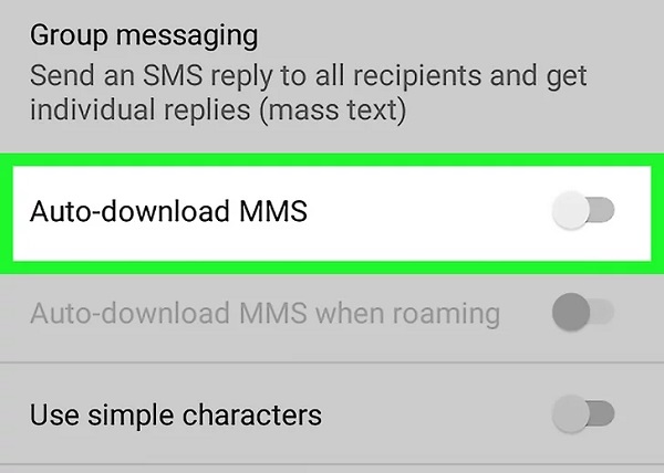 غیر فعال سازی MMS گوشی سامسونگ با Google Message